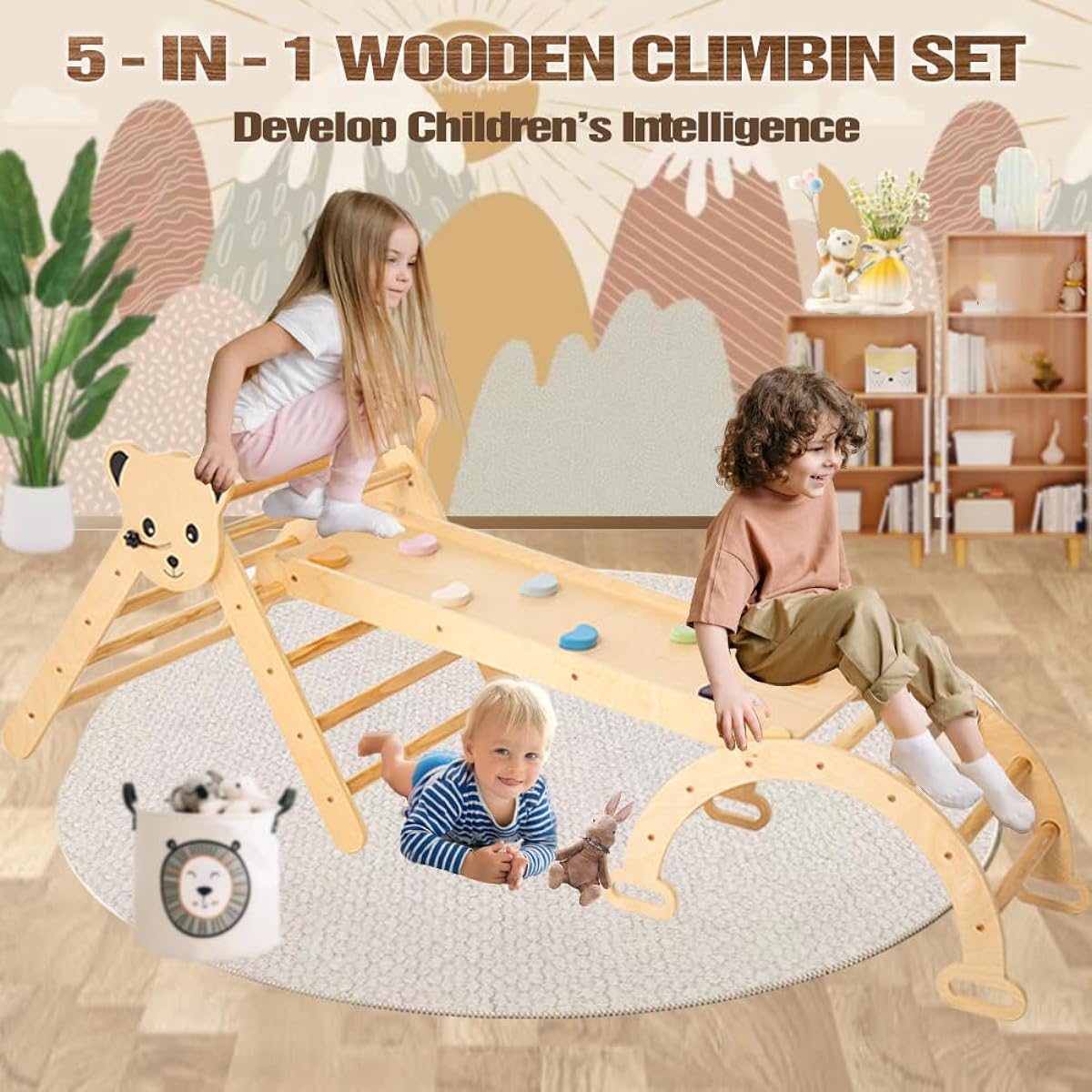 CUTANLIFE Wooden Climber for Kids (Style A)