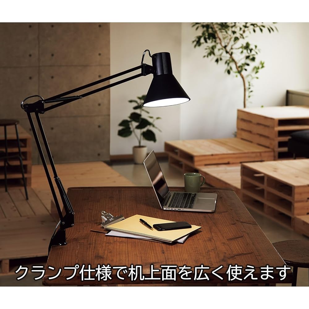 Yamada Shomei Z-LIGHT LED Desk Light Alloy Steel Black E26LED Bulb Daylight White Z-108NB