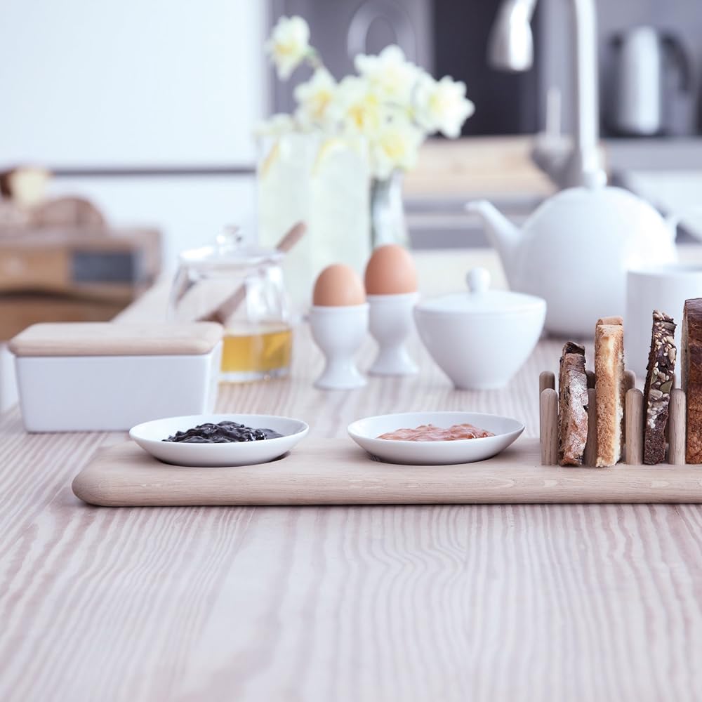 LSA Butter Case with Wood Lid White Height 7cm DINE P030-00-997