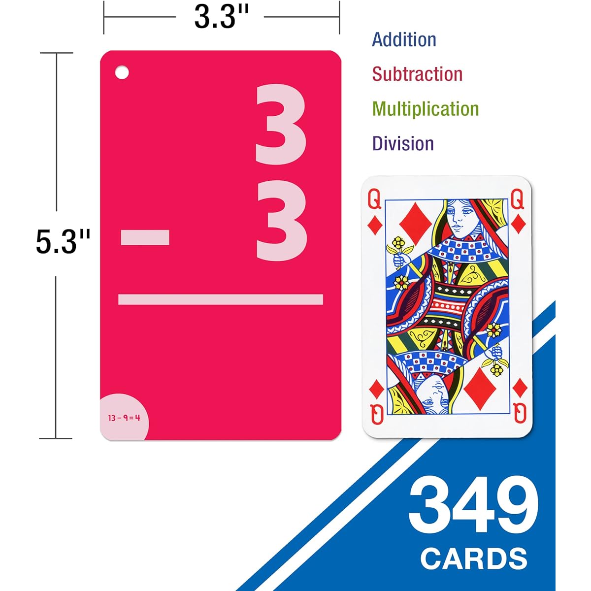 Carson Dellosa 4 Pack Math Facts Flash Cards for Ages 6+ Addition and Subtraction Flash Cards Multiplication and Division Flash Cards Math Flash Cards for Kindergarten 1st Grade and Up - 349 Flash Cards