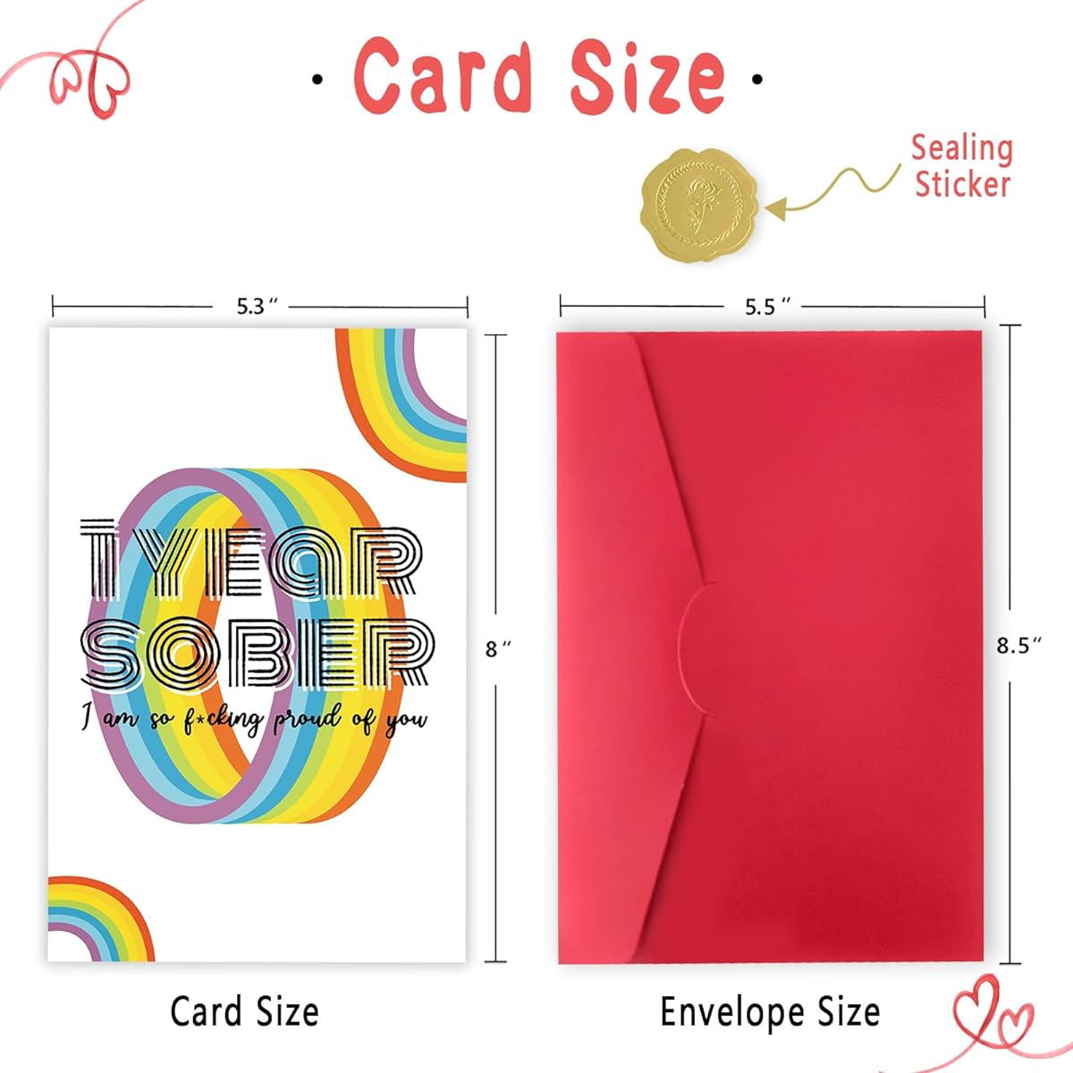 mmuue Funny Drinking Gifts for Women/Men, Rude 1 Year Sober Anniversary Cards, Humorous Drinking Recovery Cards for Girlfriend Boyfriend, Addiction Recovery Cards for Friends