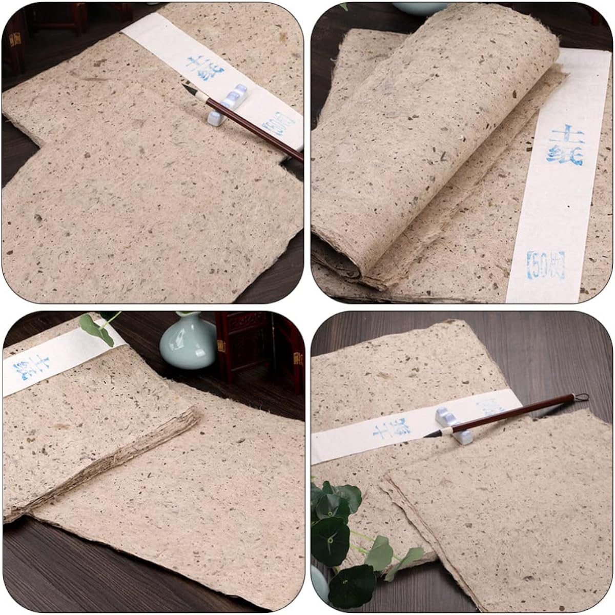 EXCEART 50 Sheets DIY Drawing Paper Mulberry Paper Calligraphy Paper Sheets DIY Craft Scrapbooking Ink Paper for Painting Drawing Writing