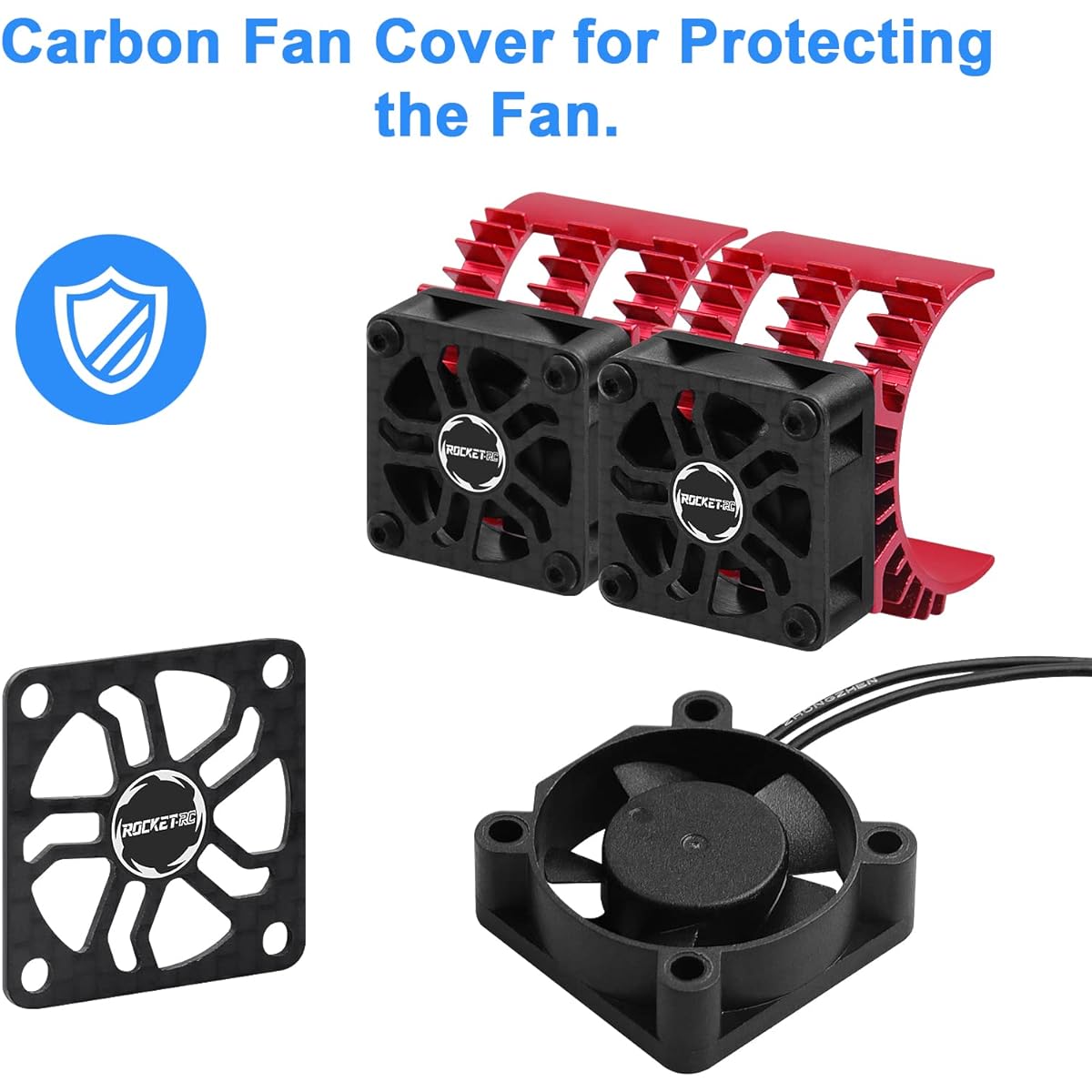 RC Motor Cooling Fan Hobby 30mm 27000 High RPM RC Fan Only Replacement Fan (No Motor Heatsink) for 1/8 1/10 RC Car Truck Buggy Truggy