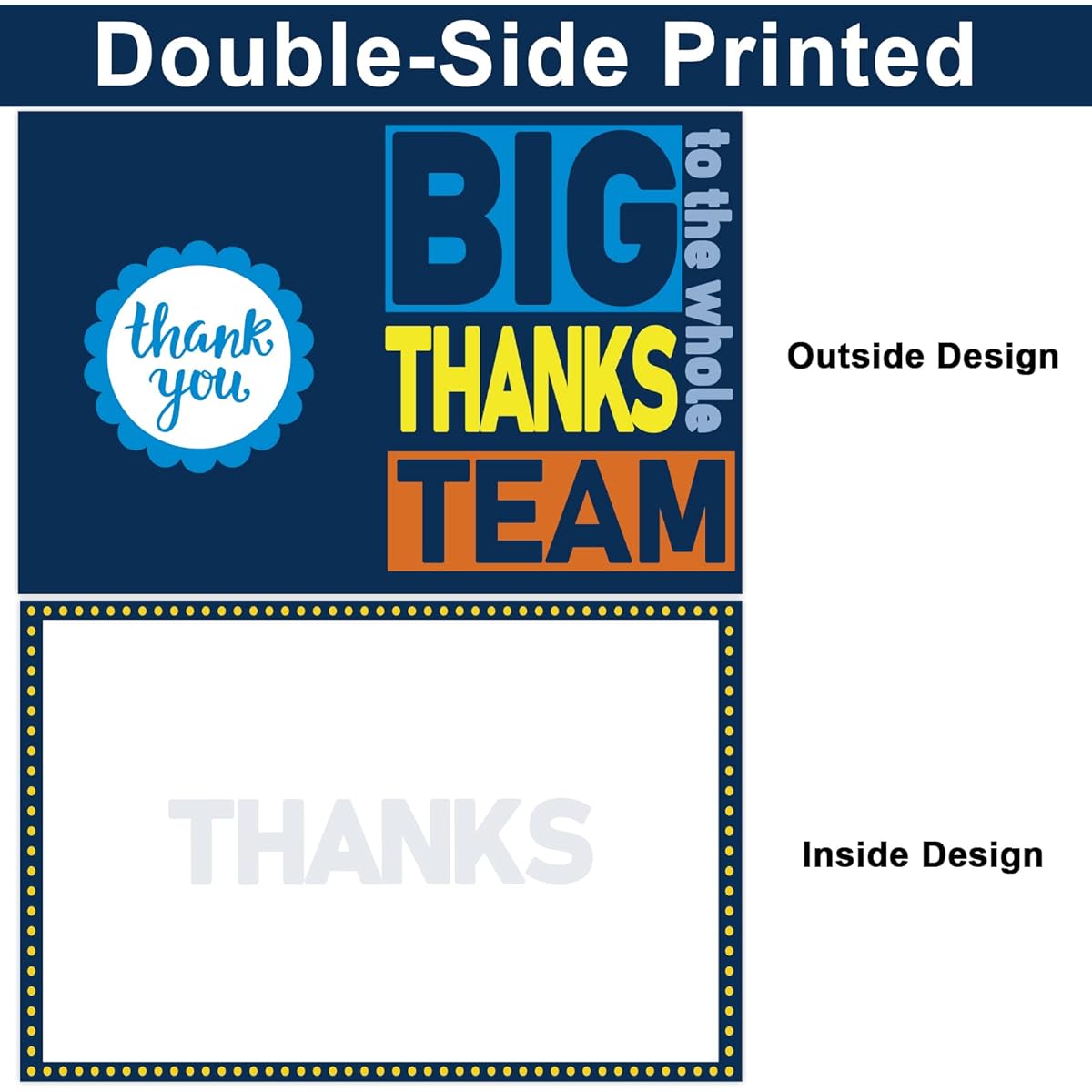 Big Thanks To The Whole Team Jumbo Greeting Card with Envelopes, Extra Large Thank You Group Team Cards, Blue Gift, Large Size, 14 x 21 Inches