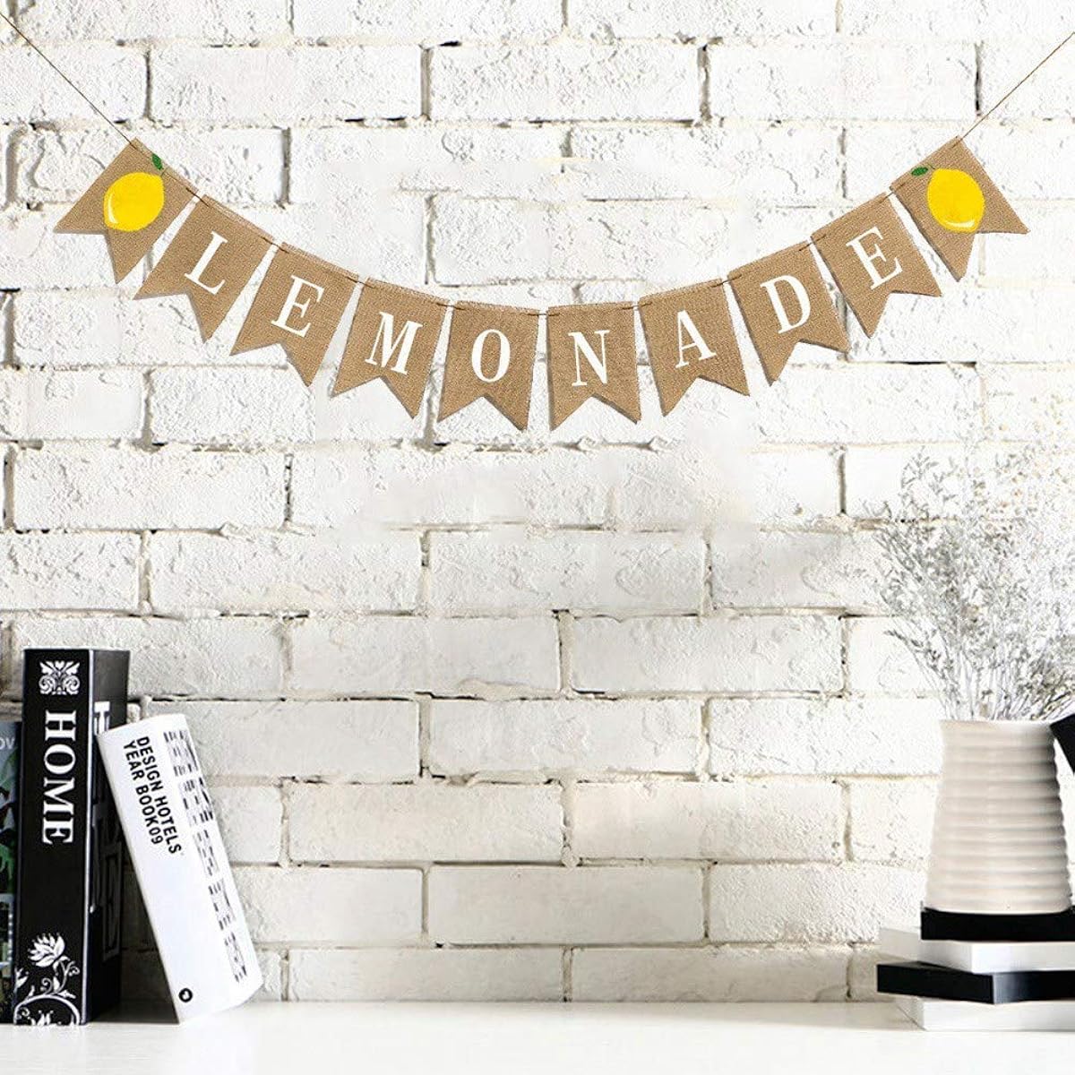 Lemonade Banner Burlap Banner Summer Garland Flag Decoration Pool Party Beach Party BBQ Party