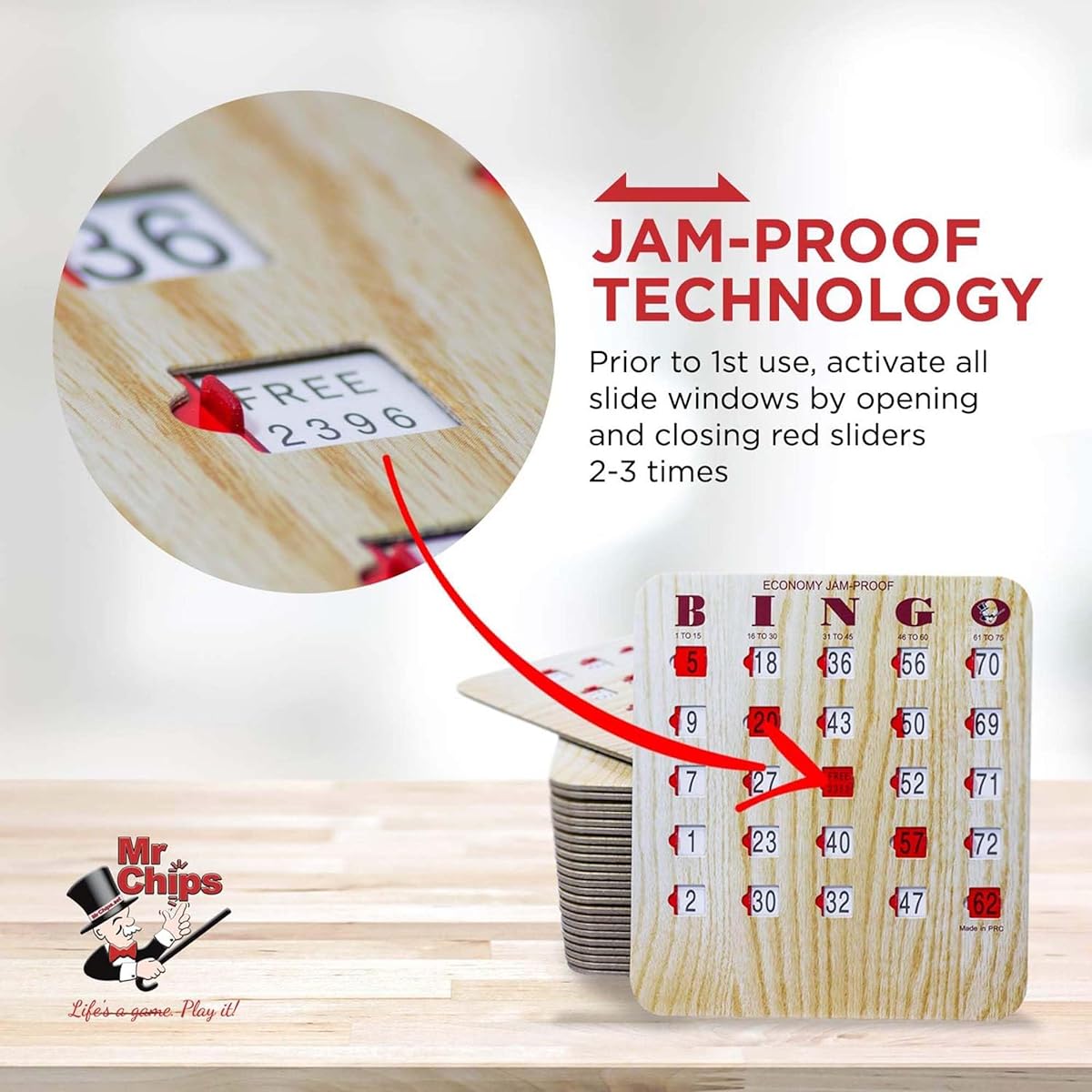 Economic Jam-Proof Bingo Shutter Cards, 200 Count by Mr. Chips, Inc.