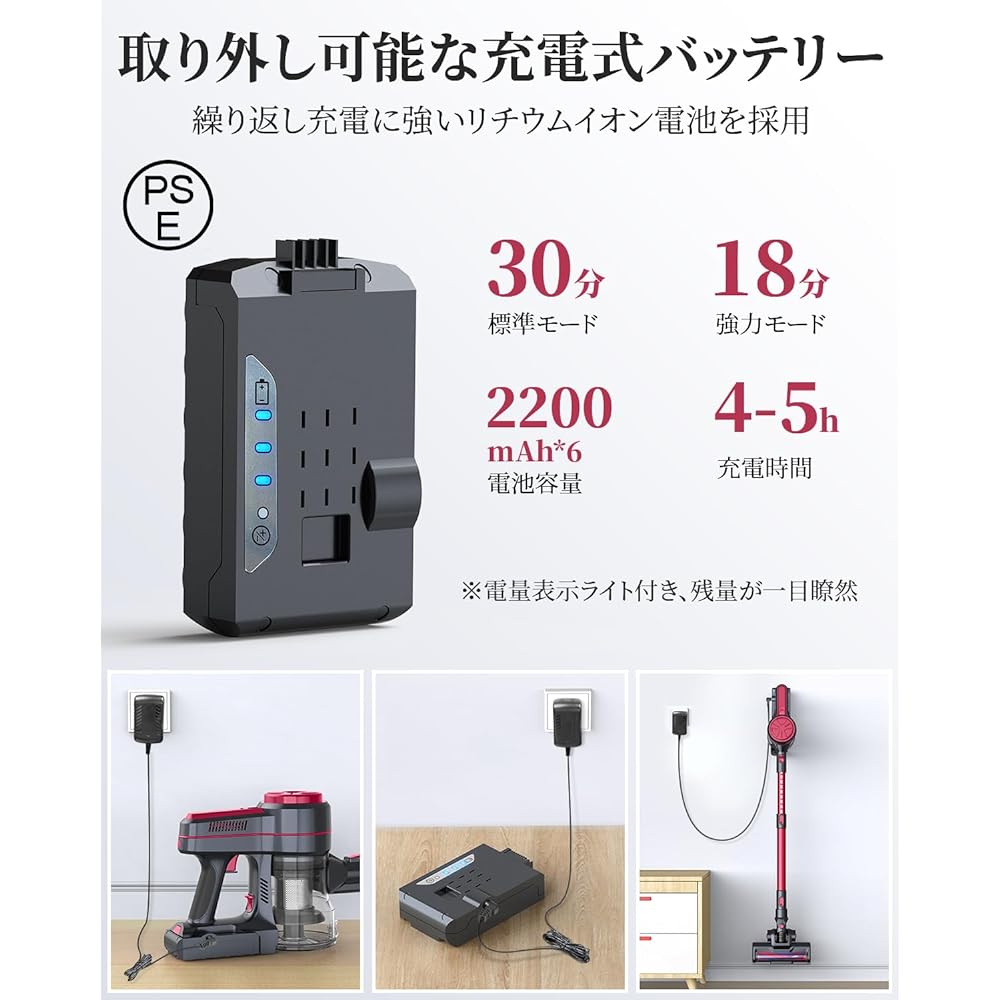 Vacuum cleaner, cordless, 20000pa powerful suction power, removable battery, multiple filtration, with LED light, 30 minute long run time, stick cleaner, multi-angle rotation, suitable for hard floors, flooring, carpets, curtains, sofas, cars, many acces