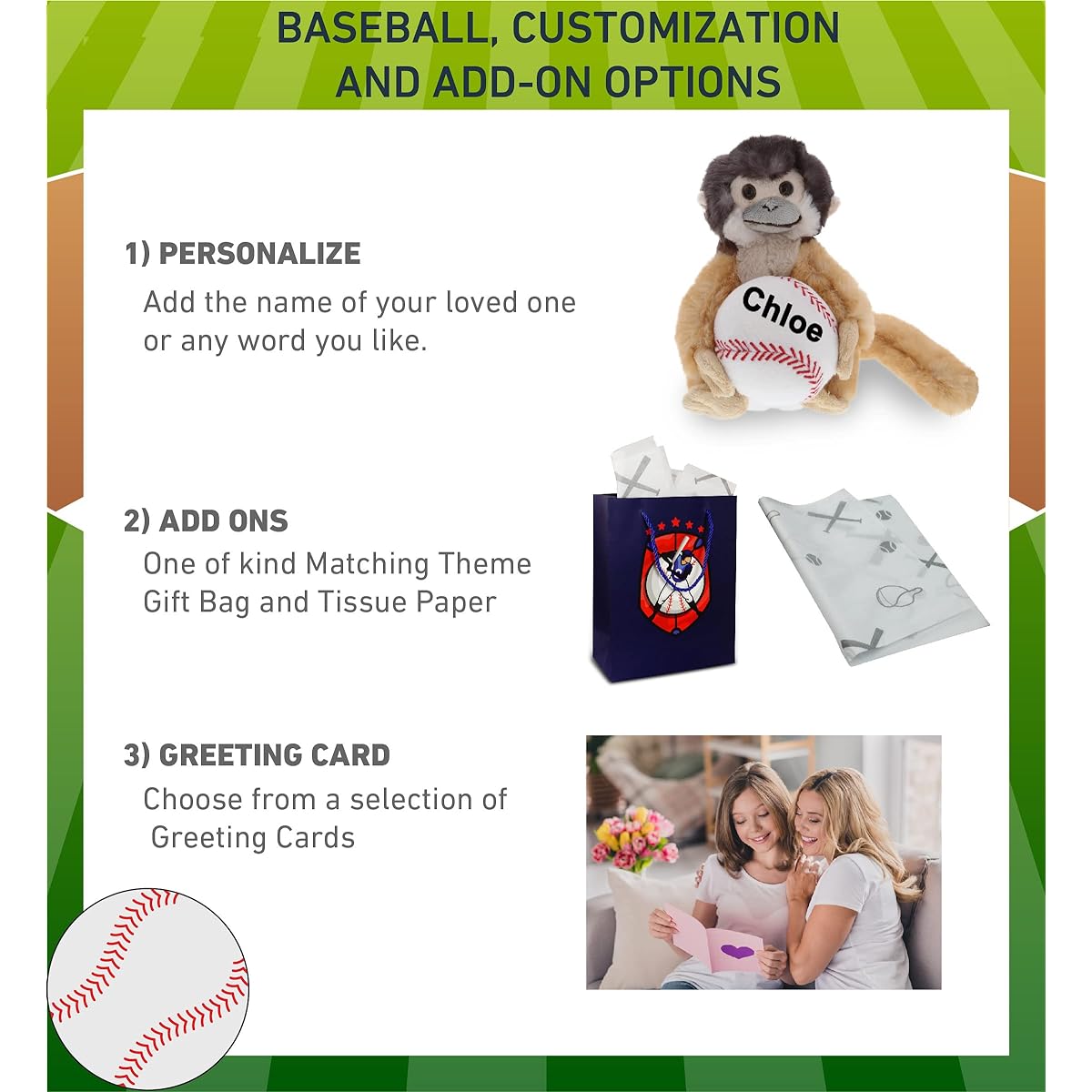 DolliBu Squirrel Monkey Stuffed Animal Baseball Plush Toy - Soft Plush Toy Huggable Squirrel Monkey Adorable Playtime Stuffed Animal Cute Wild Animal Gifts for Kids/Adults - 12.5 Inch