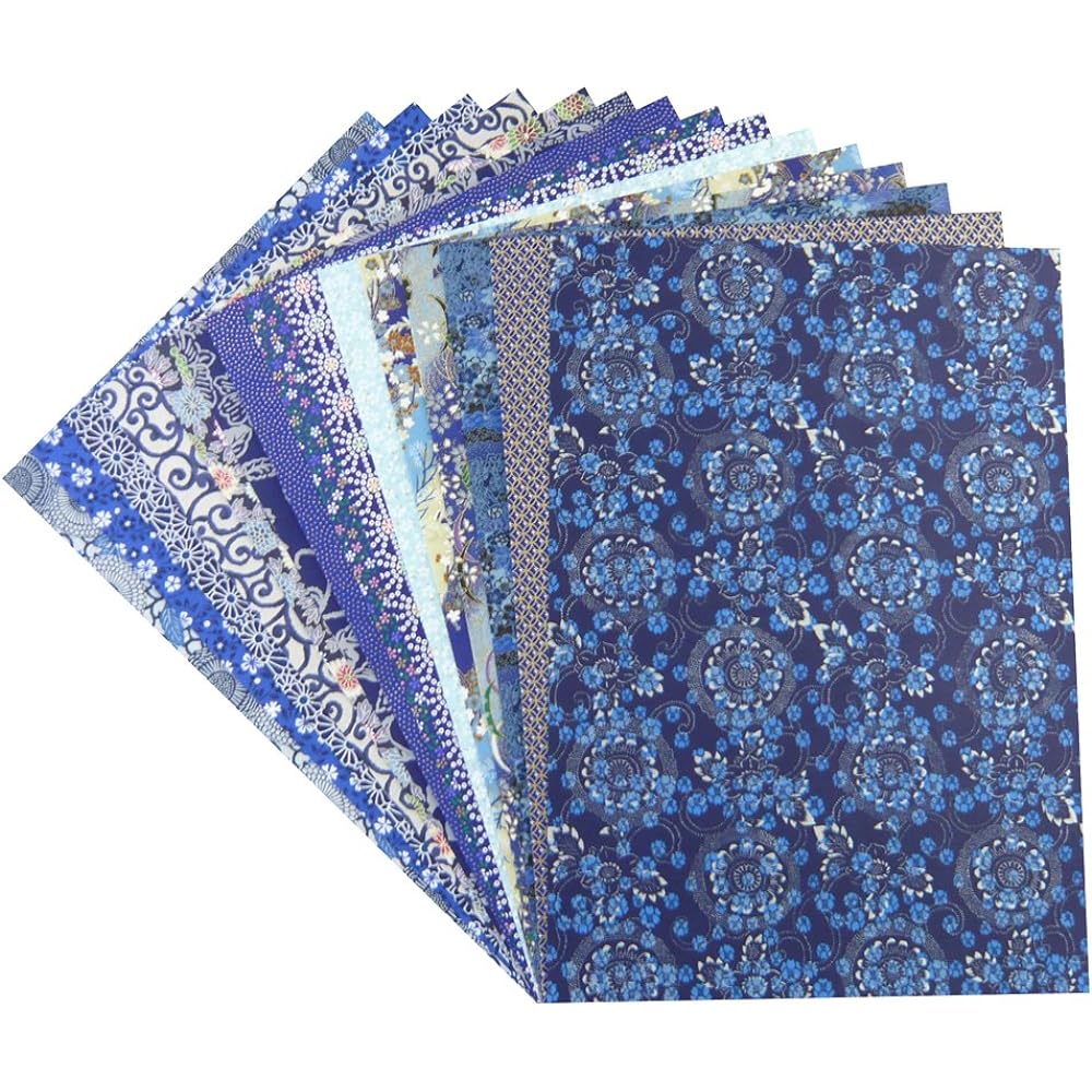 Washi Kawasumi Chiyogami Yuzen Washi B4 100 patterns, 1 sheet each, 100 sheets