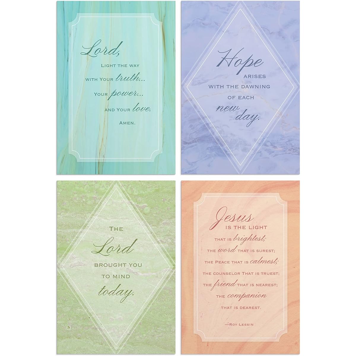 DaySpring - Praying for You James King Version - Assortment of 4 Designs with Scriptures - Boxed 12 Cards and Envelopes (J5120)