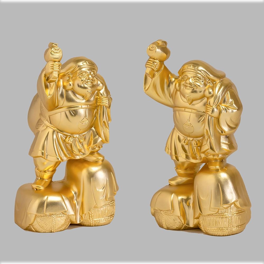 Seven Lucky Gods of Good Luck Daikokuten (Gold plated/24K gold) Buddhist sculptor: Hideun Makita Prototype_Buddha statue Ornament Takaoka copperware (Daikokuten 7fg)