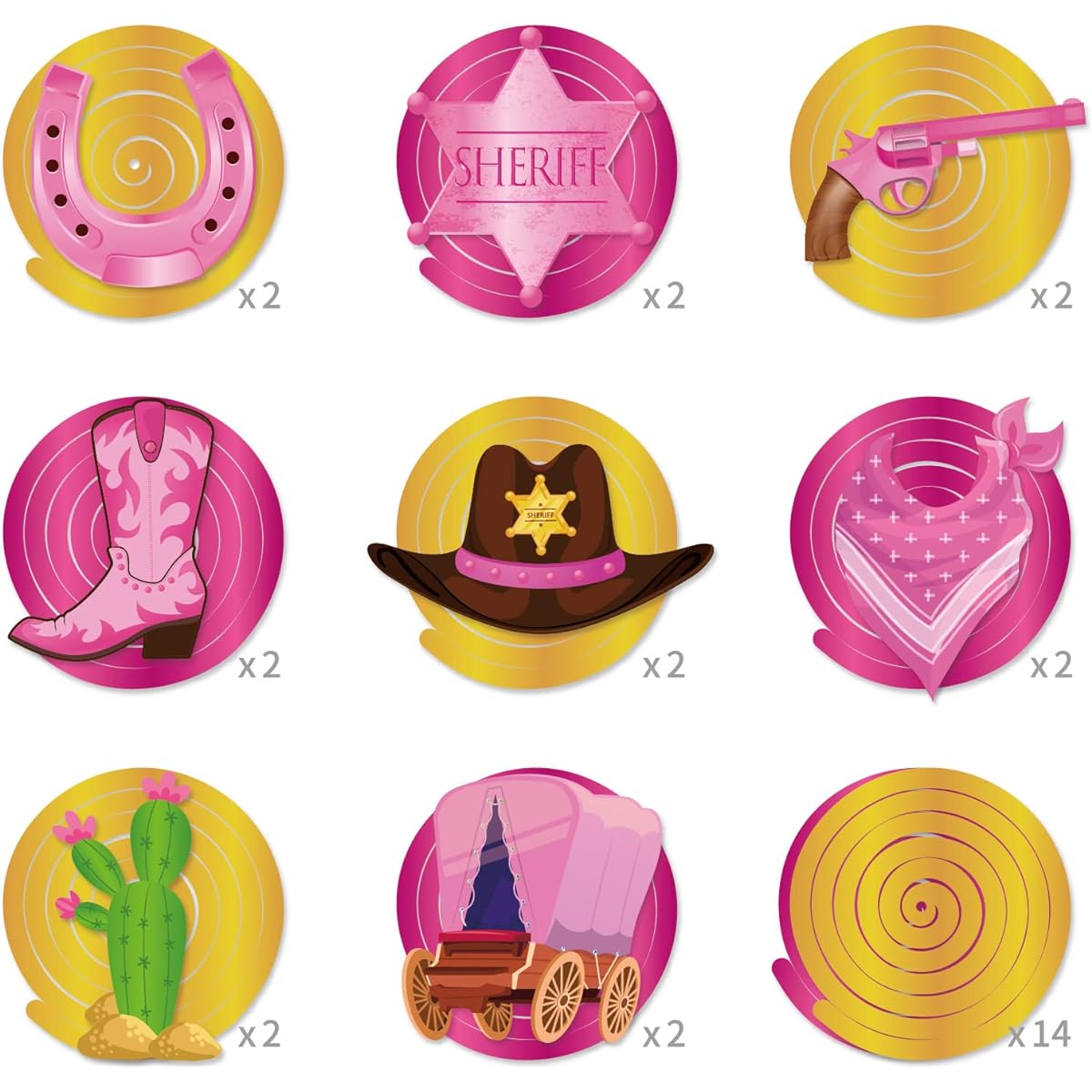 CC HOME 30ct West Cowboy Decorations, Hanging Ceiling Swirl Decorations for Kids Home Classroom Baby Shower Birthday Party Supplies