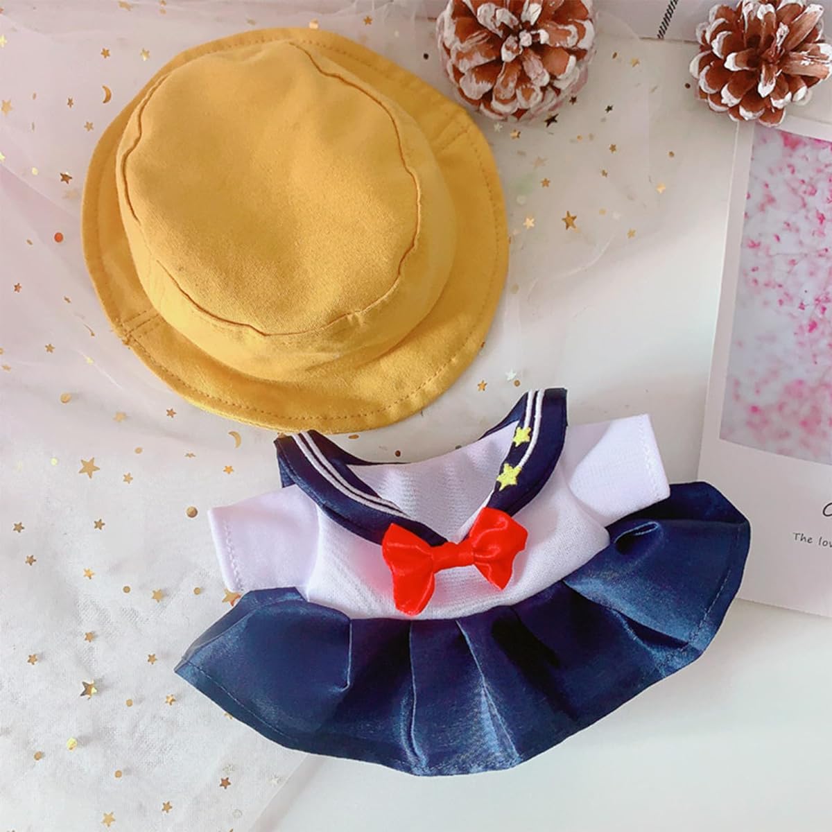 CALEMBOU Plush Doll Clothes Set Cute JK Uniform Set for 20cm/8inch Soft Doll Plush (Sailor Suit)