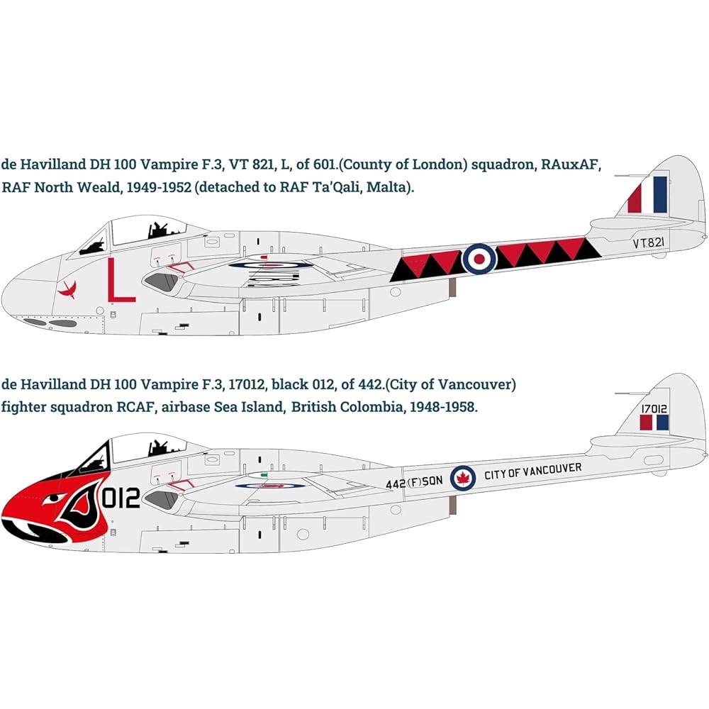 Infinity Models 1/32 Royal Air Force D.H. Vampire F Mk.3 Plastic Model IFM3203 Molding Color