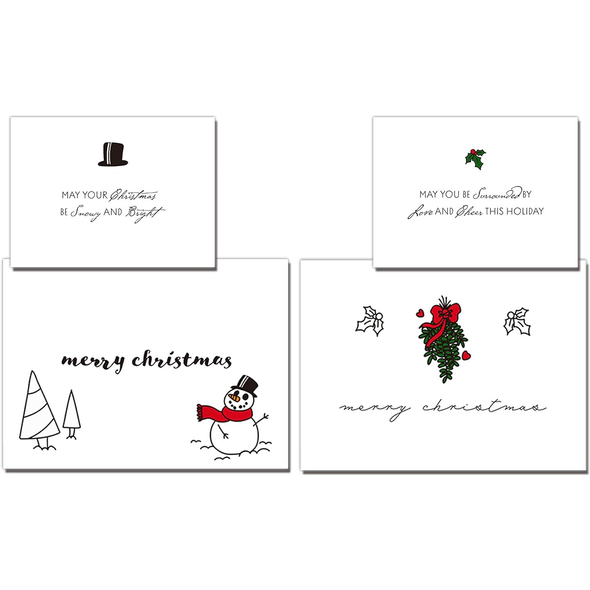 72 Christmas greeting cards, white