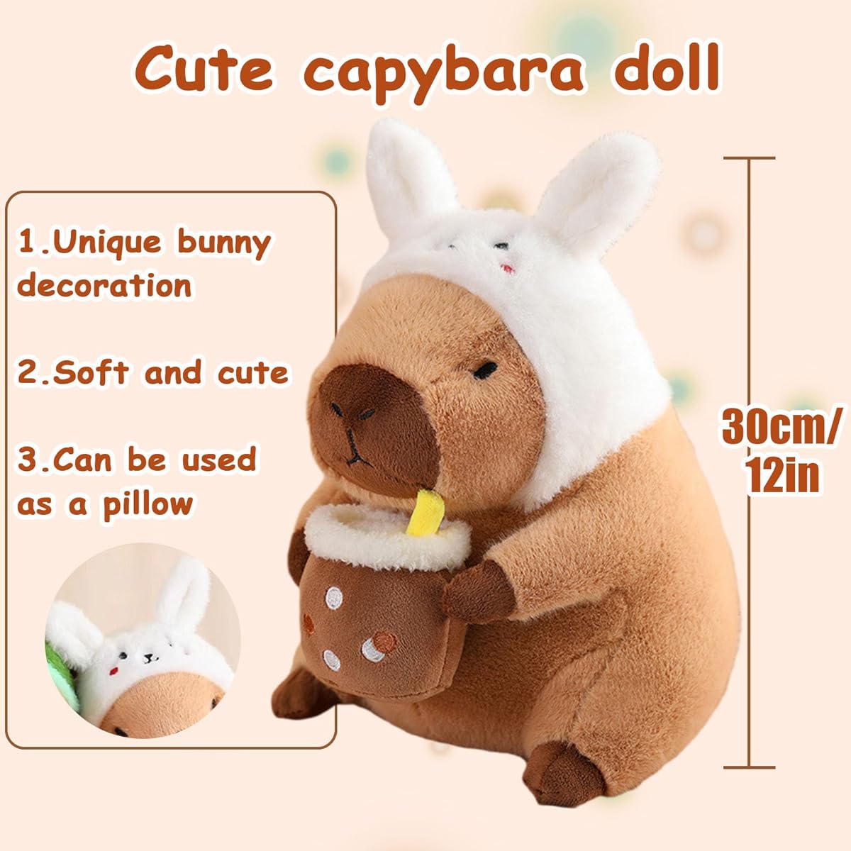 MILEGI Capybara Plush Toy (Rabbit)