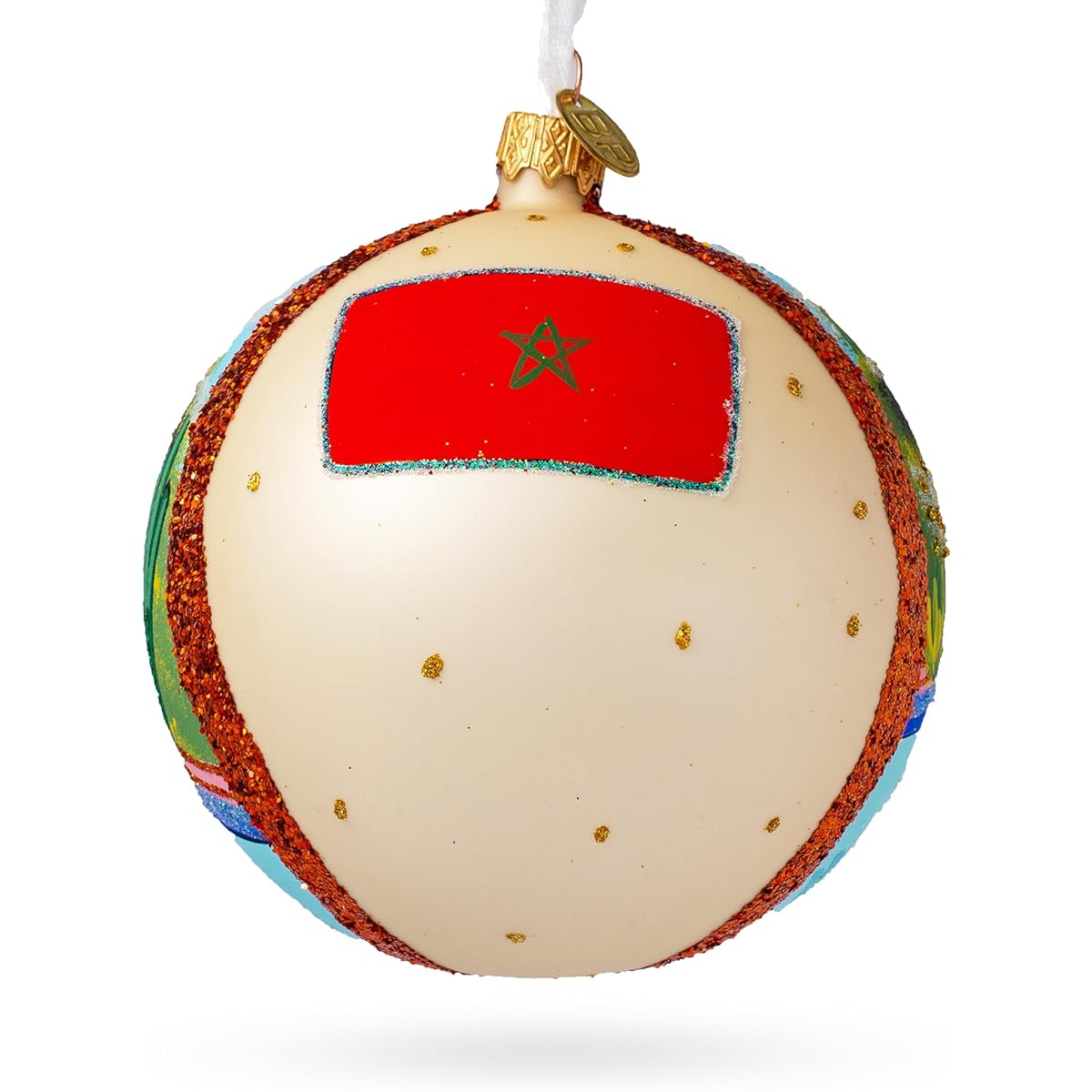 Jardin Majorelle, Marrakesh, Morocco Glass Ball Christmas Ornament 4 Inches