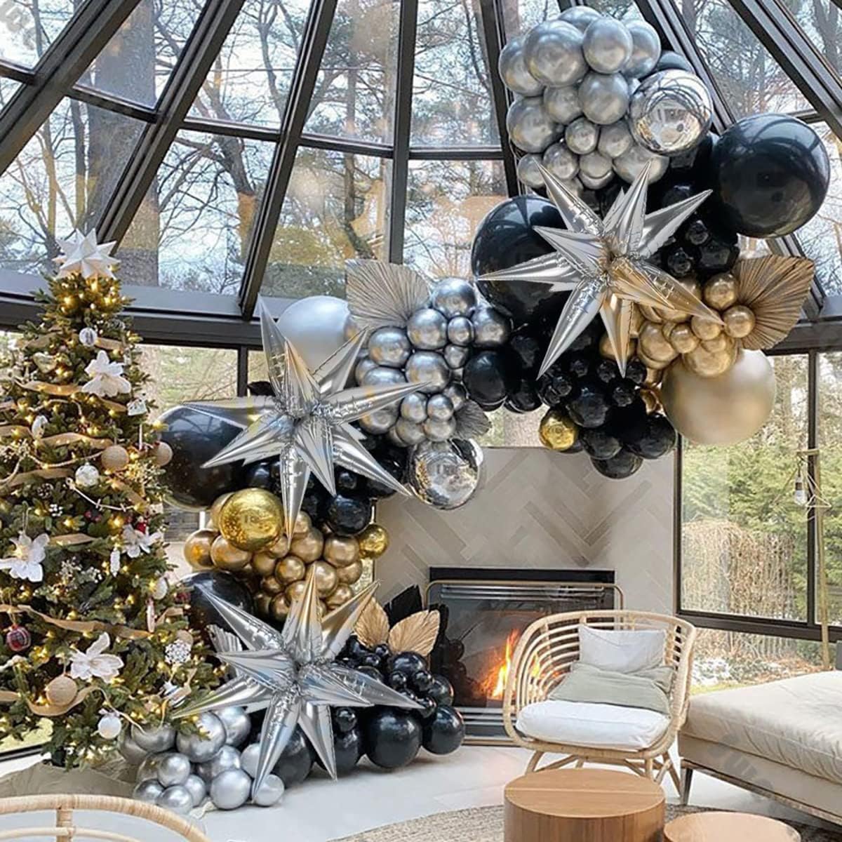 50pcs Big Silver Star Balloons 26inch Exploding Star Foil Balloons 13 Point Star Balloons Silver Starburst Balloons Birthday Party Decorations Supplies Wedding Baby Shower Photo Booth