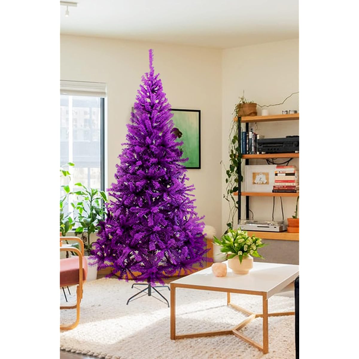 Perfect Holiday Christmas Tree, 7ft PVC Purple No Lights