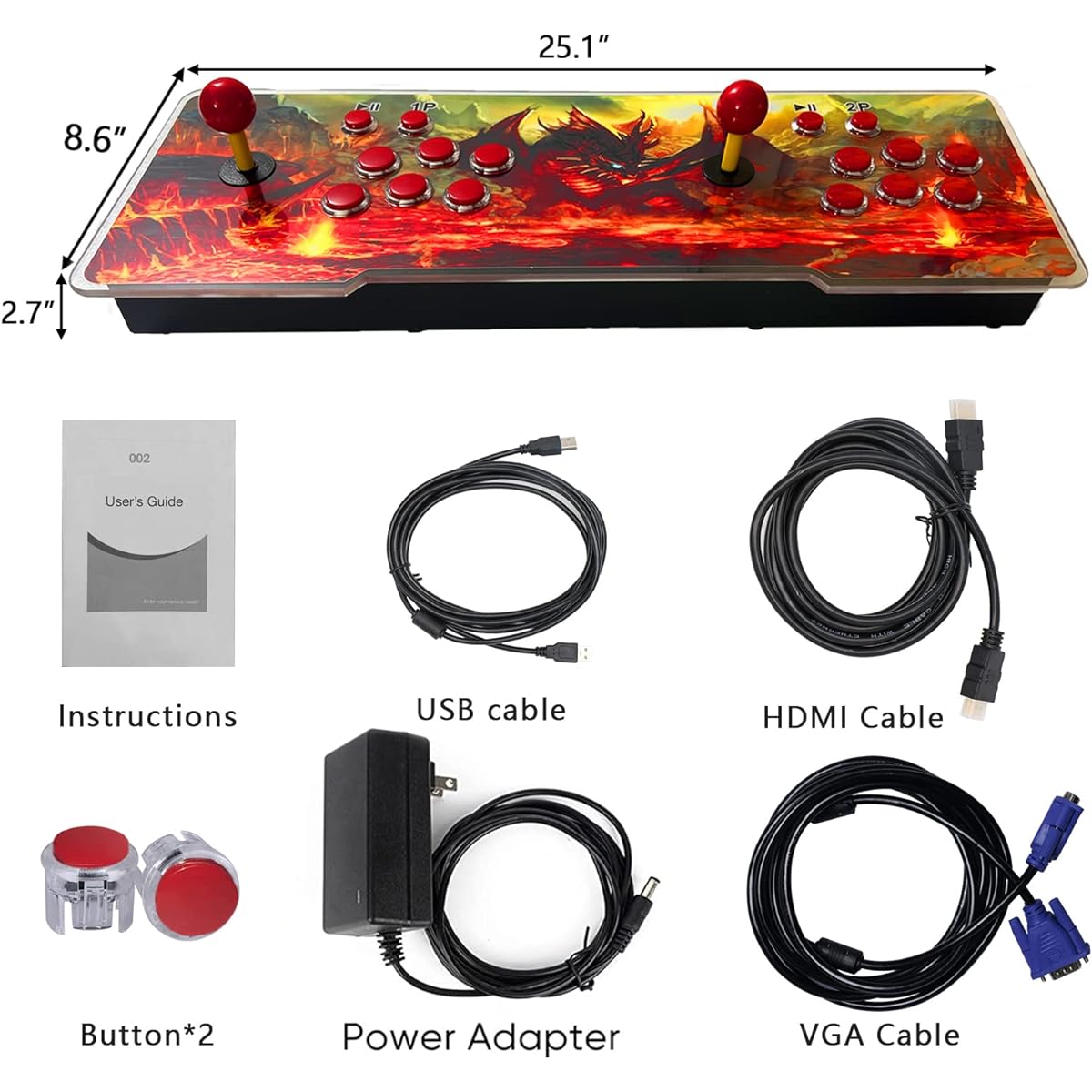 RegiisJoy 20000 Games in 1 Pandora 40S Arcade Game Console Retro Game Machine for PC & Projector & TV 2-4 Players 1280X720 3D Games Search/Hide/Save/Load/Pause Games Favorites List