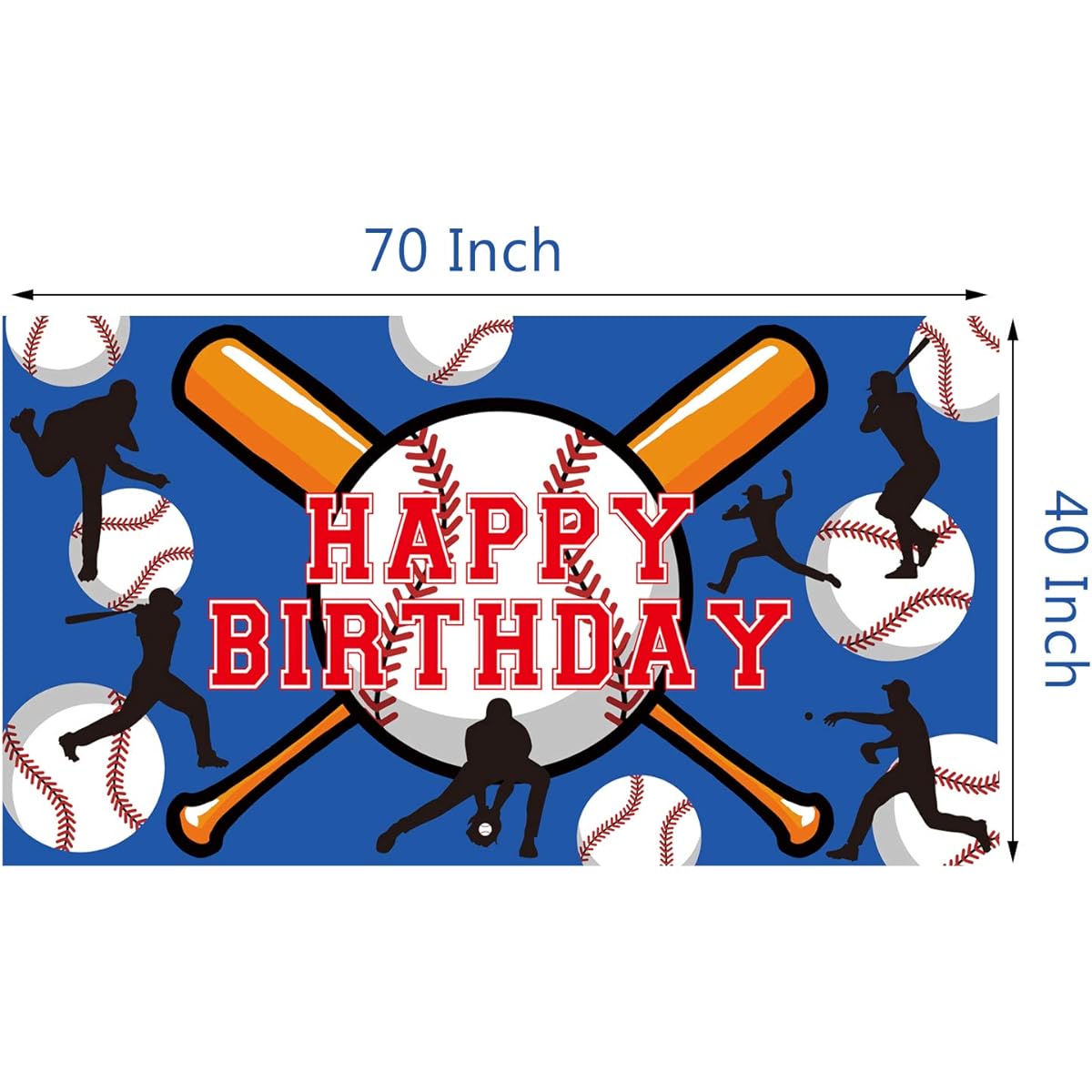 Baseball Theme Party Banner - Baseball Sports Baby Shower Birthday Party Supplies Wall Decor Indoor/Outdoor(70" x 40")