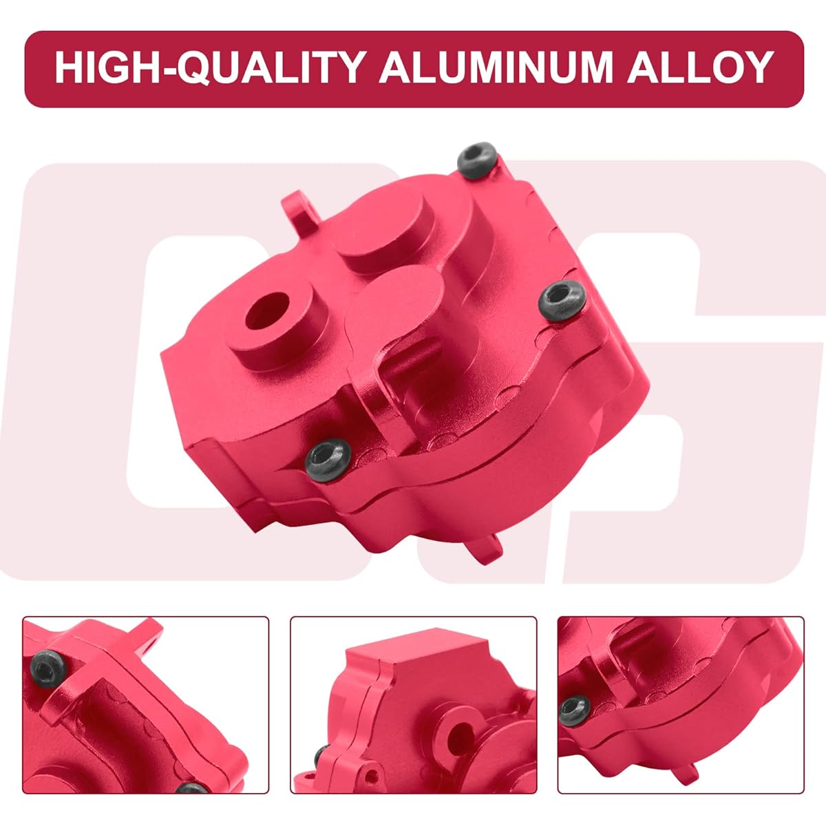 OGRC Aluminum Transmission Case Gearbox Upgrade Parts for TRX4M 1/18 RC Crawler Car (Red)