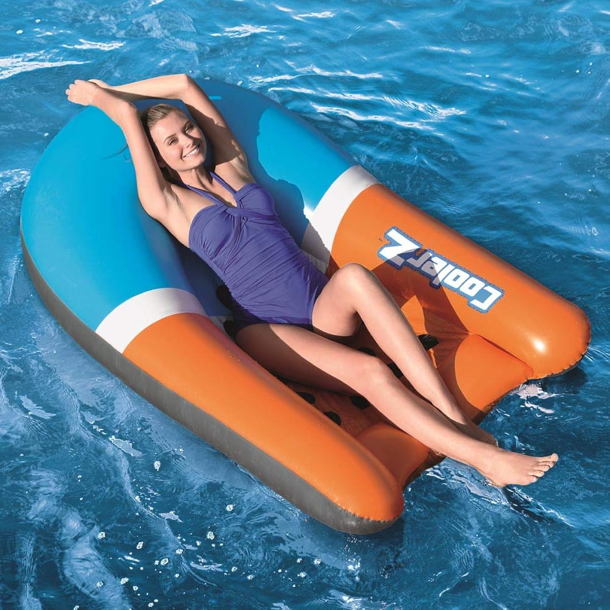 Bestway CoolerZ Aqua Breeze Inflatable Pool Lake River Float Lounge Outdoor Summer Fun Multicolor 43169E