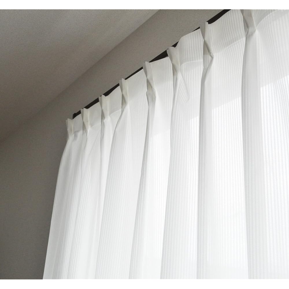 Made in Japan Luxury Double Fold Teijin Cool Heat Insulation/UV Protection Mirror Lace Curtain 100 x 198cm Set of 2 28025-100198