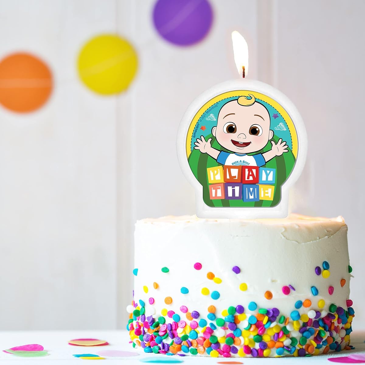 CoComelon Birthday Party Supplies for 16 People with Plates, Napkins, Cutlery, Table Cover, Candles, Scene Setter, Balloons, Birthday Banner and Pins