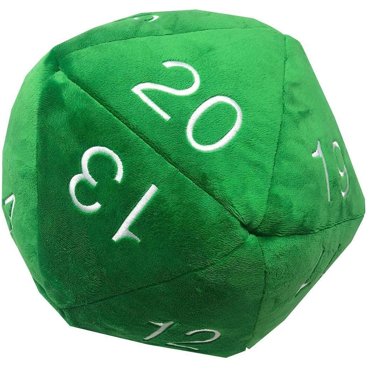 d20 10" Jumbo Plush Dice - Green w/White