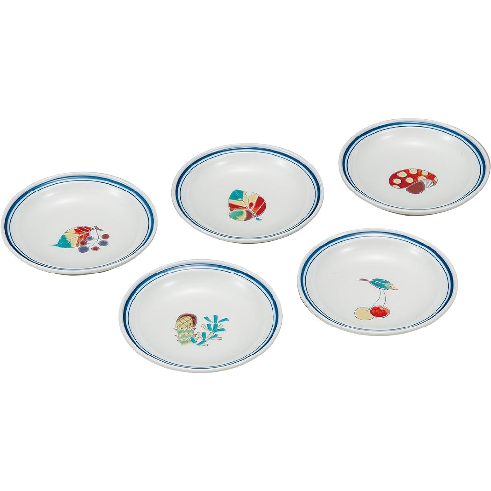 Maruyone Kutani ware 3.5 plates complete zodiac K4-116