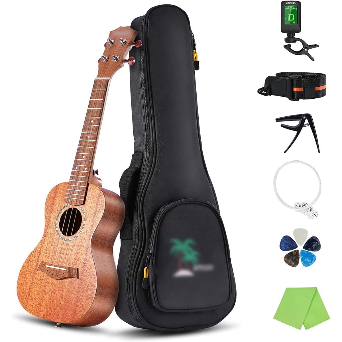 Ukulele Acoustic Soprano Ukulele Kit Mahogany Plywood Ukulele with Gig Fashion Clear Line Ukulele (Size:23; Color:Wood)