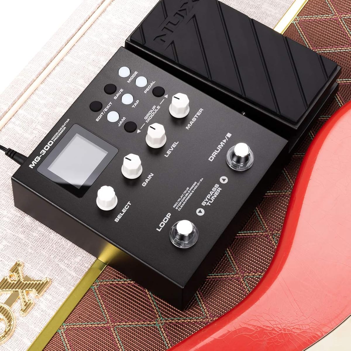 NUX MG-300 Multi-effect pedal TSAC-HD Pre-effects, amp modeling algorithms, Core Image post-effects, IR, 56 drum beats, 60-second phrase loops