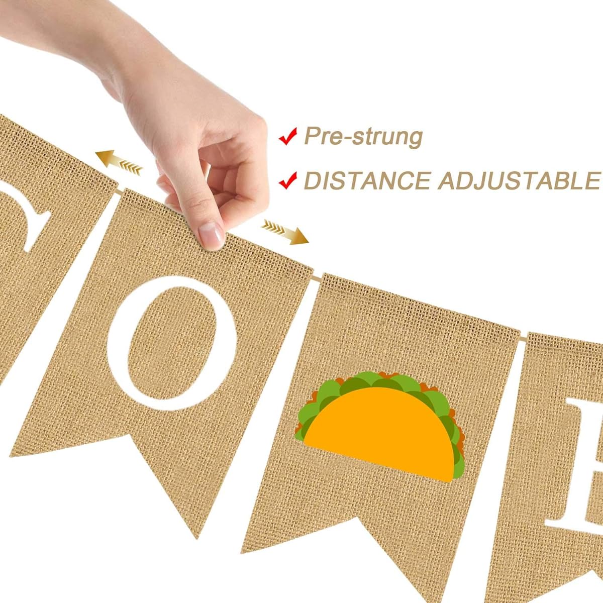 Rainlemon Taco Bout A Baby Banner Jute Burlap Mexican Cactus Baby Shower Fiesta Decorations