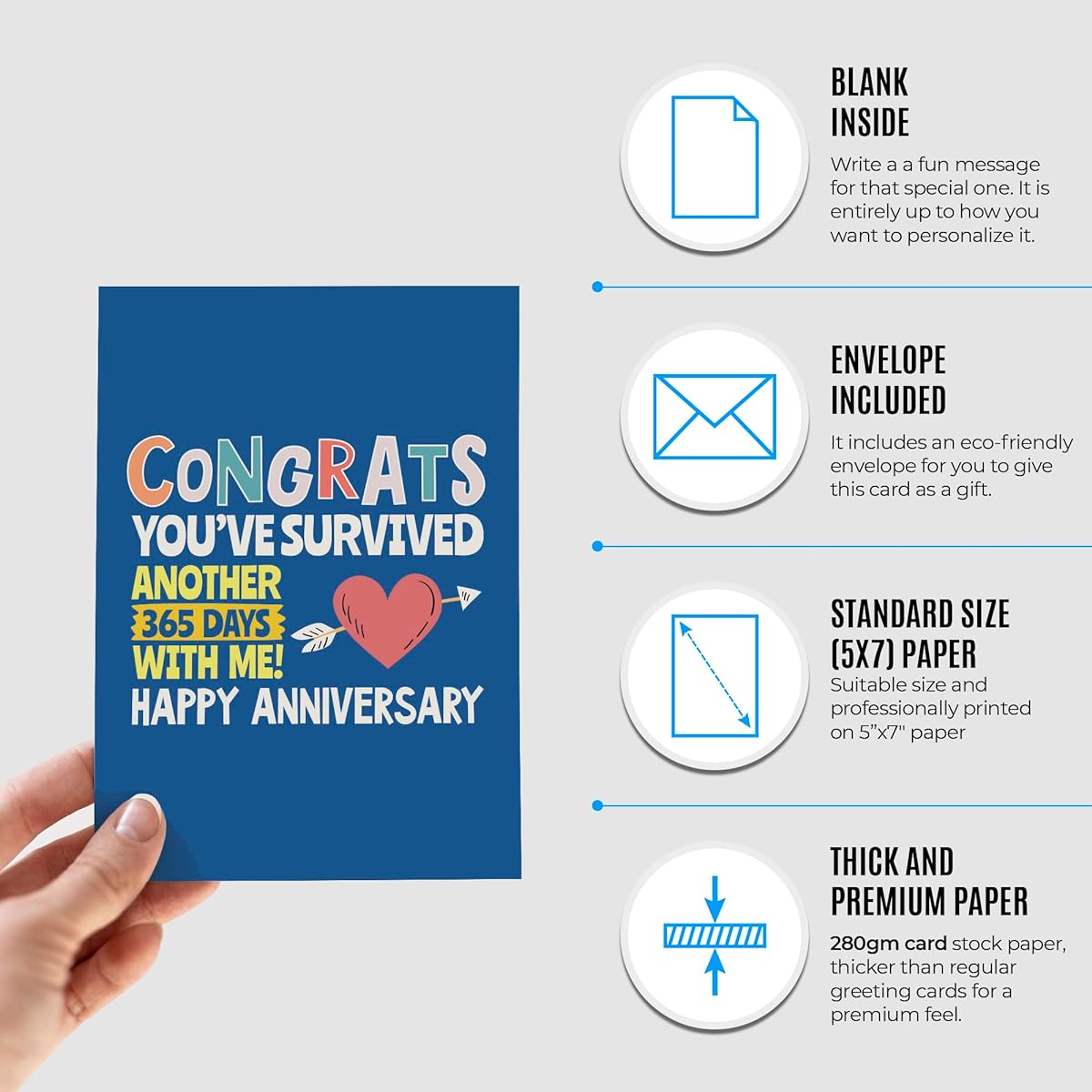 Funny Anniversary Cards for Him or Her | Original Anniversary Gifts for Husband, Wife, Girlfriend, Boyfriend | Joke Cards for Valentine's Day | Congratulations