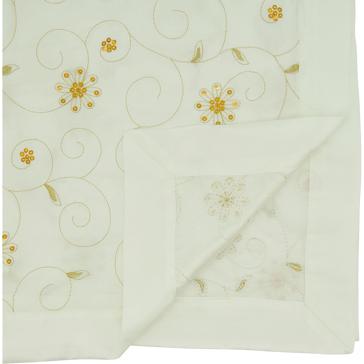 SARO LIFESTYLE Embroidered and Sequin Design Table Runner 16"x72" (XJ511.I1672B)