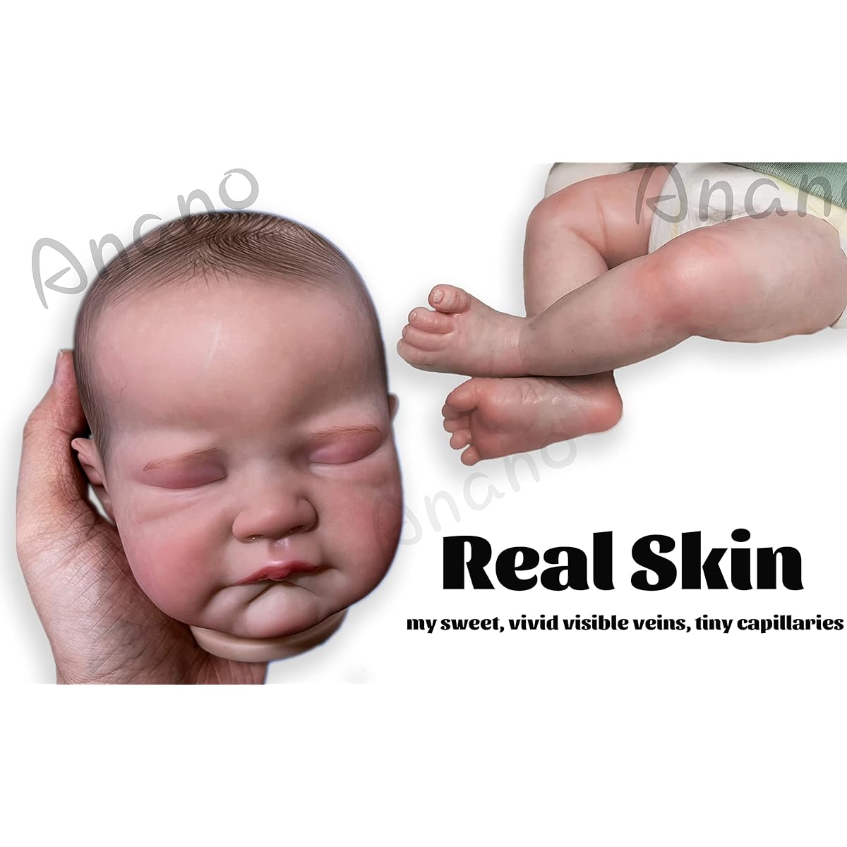 Anano Realistic Reborn Baby Doll - 19 Inch Realistic Baby Doll Lifelike Baby Doll Lifelike Baby Doll for 3 Year Old Kids