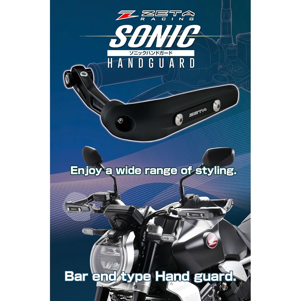 ZETA RACING Sonic Hand Guard PC Kit M6 Type Bar End Installation Windproof Cold Weather Rainproof Lever Guard Forged Stainless Steel Bolt Dirtfreak ZS72-2102