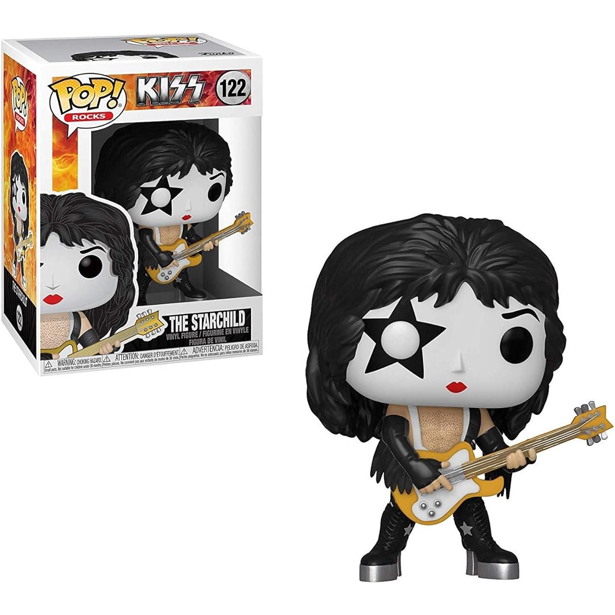POP Rocks: KISS - Starchild (Paul Stanley) Funko POP! Vinyl Figure (Includes Compatible Pop Box Protector Case), Multicolor, 3.75"