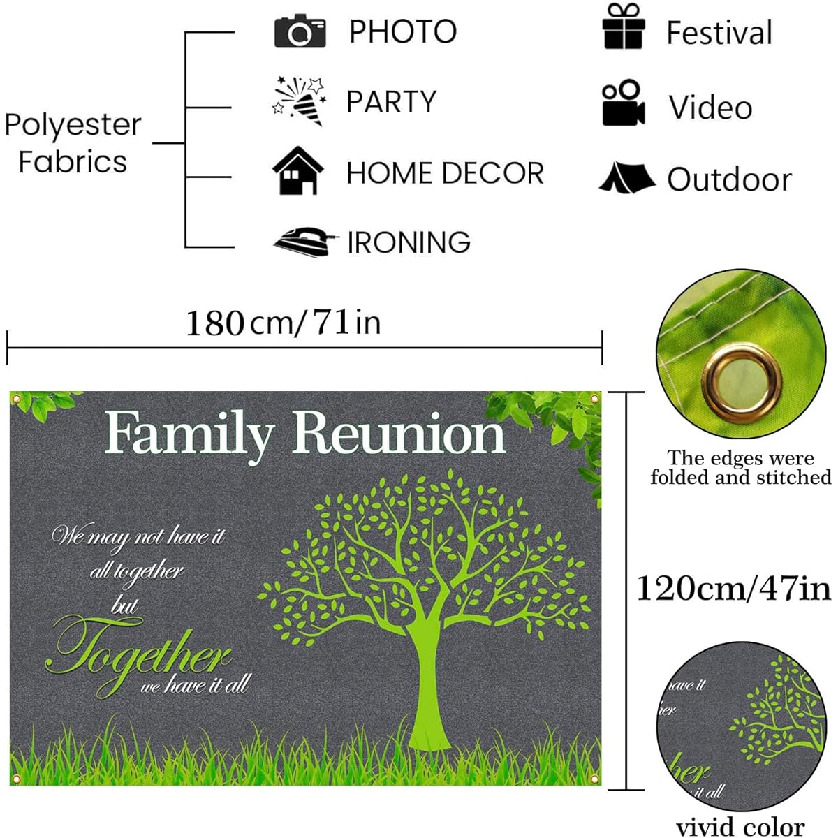 Family Reunion 6x4ft Backdrop We are Family Banner Family Tree Photo Booth Props Family Background Housewarming Adoption Family Reunion Party Decorations
