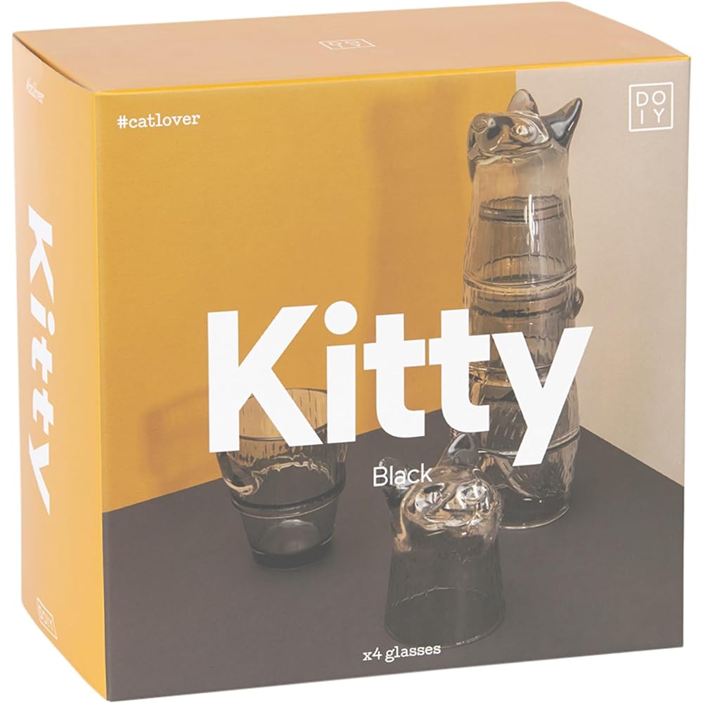 DOIY Kitty Stackable Glass “Black”