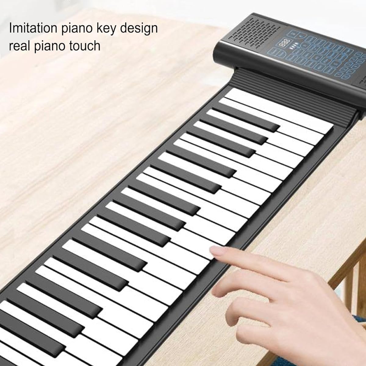 Foldable Piano Keyboard, 88 Keys Rechargeable Electronic Hand Roll Piano with LED Display, 128 Tones, 128 Rhythms, 14 Demo Songs, Portable Piano Keyboard for Beginners