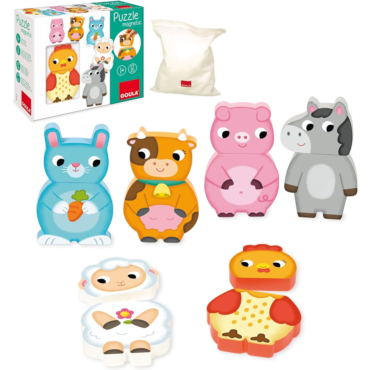 GOULA Magnetic Wooden Puzzle Farm