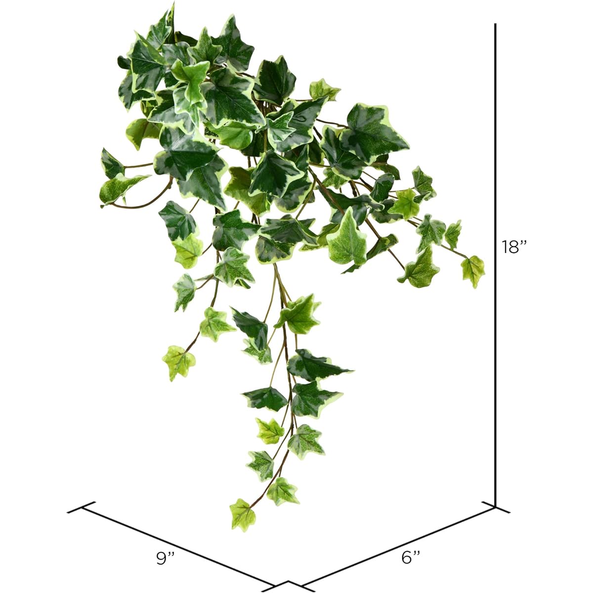 Vickerman Hanging Ivy Bush for Everyday Use, Green, 18 Inch, Green