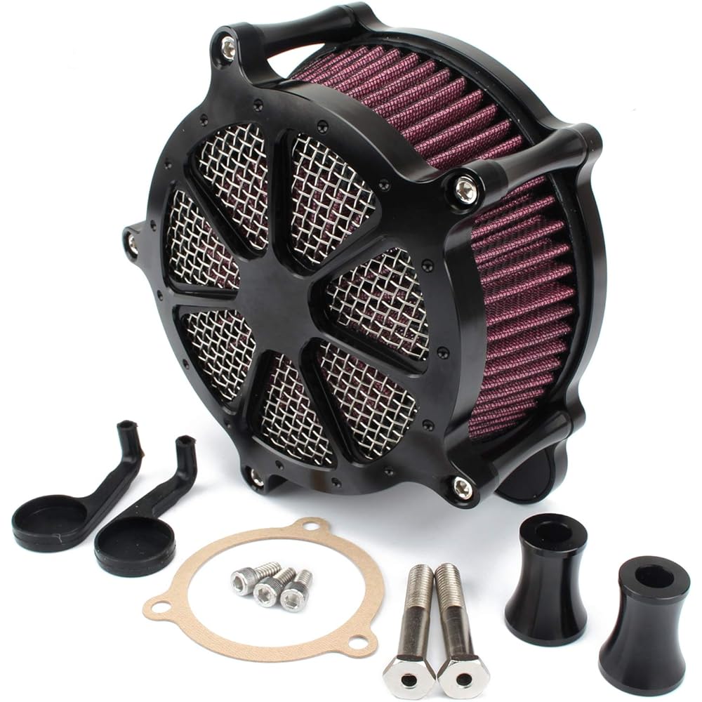 Motorcycle Air Filter CNC Aluminum Air Cleaner Intake System Black Touring Road King Electra Glide 2008-2016 Dyna FXDLS Softail Trike