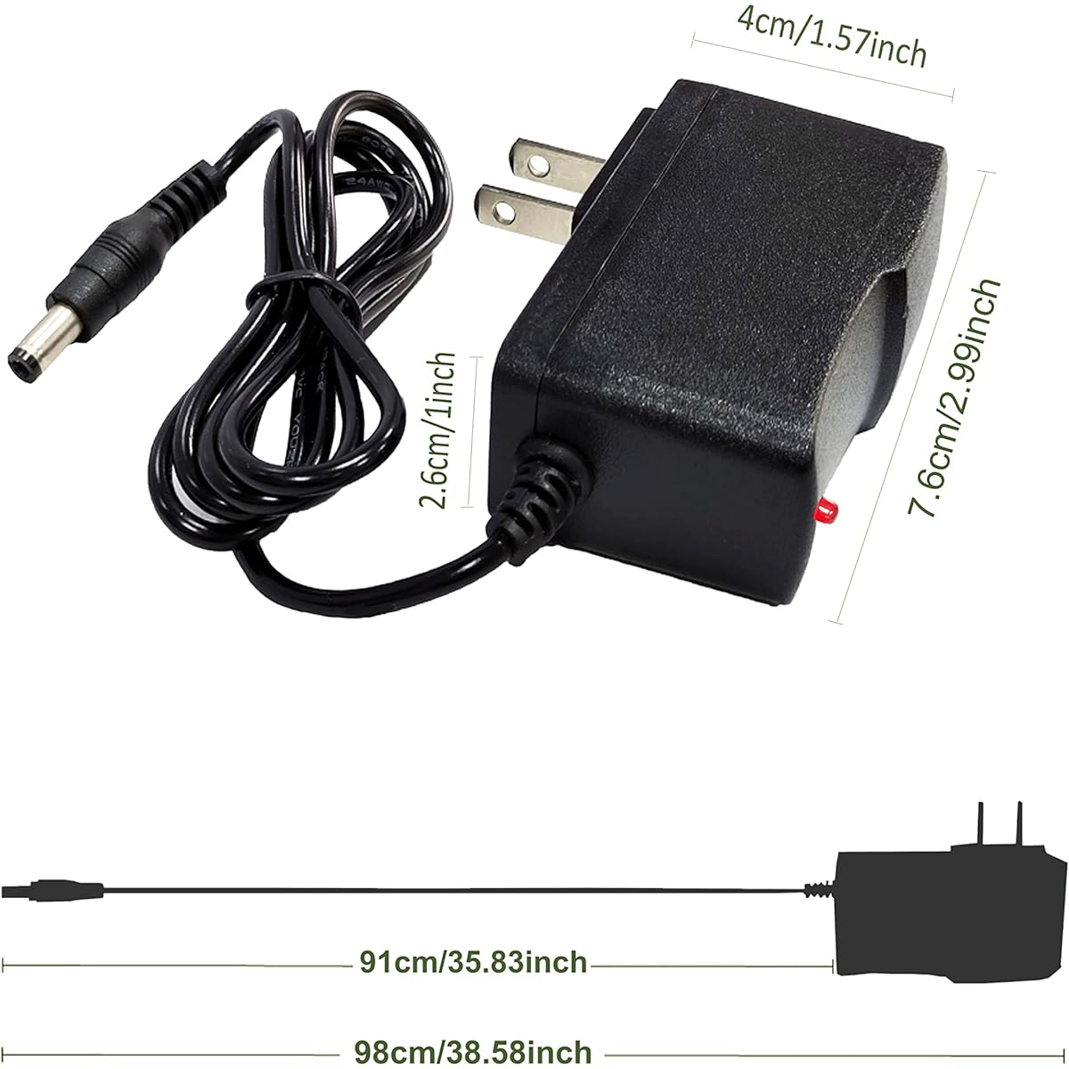 MTYTOT 3 Volt 1A Power Supply 3W Power Adapter 100-240V AC to DC 3 Volt 1amp 0.8A 0.5A 450mA Converter Transformer Plug Tip: 5.5mm x 2.5mm