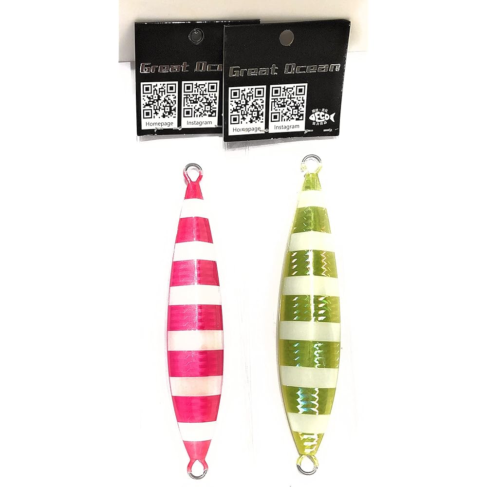 Great Ocean Slow Jig Set Pink & Yellow 200g (Set of 2) Metal Jig Set