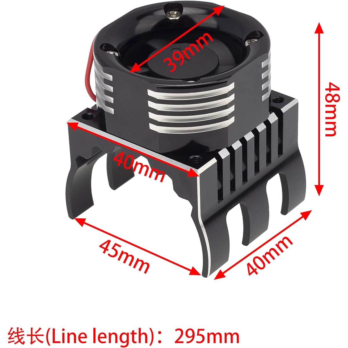 RC Cooling Fan Motor Heatsink 21000RPM for SCX10, TRX4 Slash/Rustler/Stampede/Bandit Armor Kraton Mojave Senton etc 1/8 1/10 RC Crawler Car 4274 4268 Motor, Black