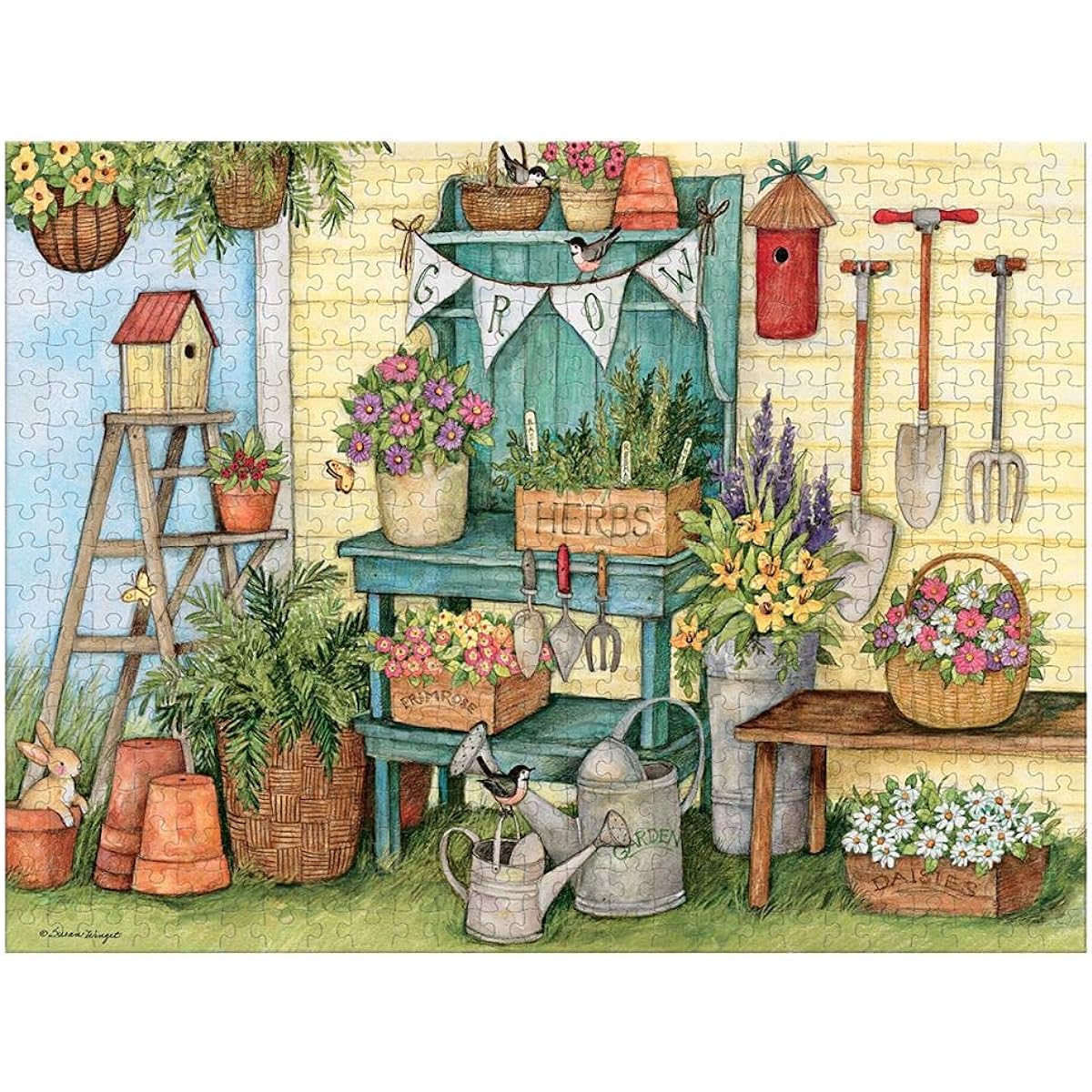 Potter's Bench 500 Piece Puzzle, Journals and Housewares by Lang Companies