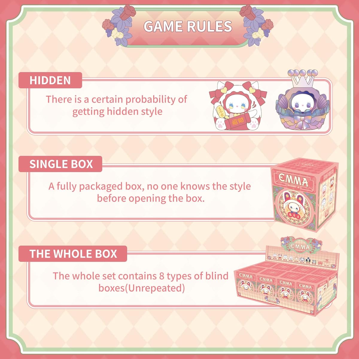 LUCKY EMMA Studio Emma Secret Forest Lucky Egg Series Blind Box Blind Bag Random Collection Mystery Box Toy Cute Blind Box Figure for Birthday Party